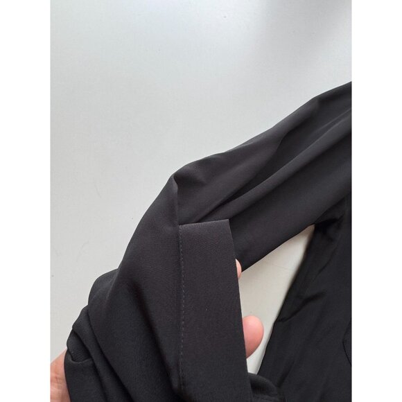 Aritzia BABATON 1-01 Black Silk Crepe Button Up Shirt Shirt Dress, Size S - Picture 10 of 14